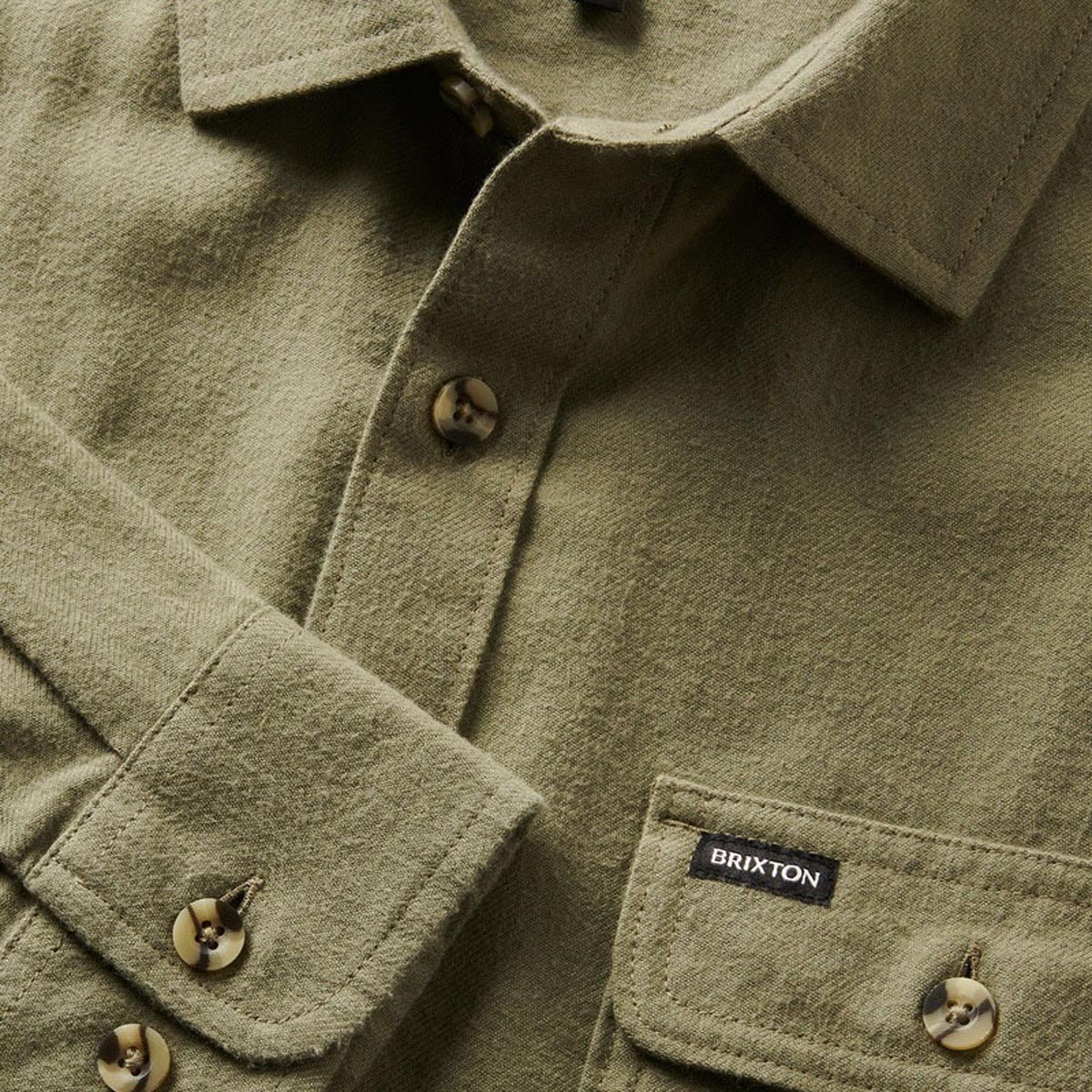 Brixton Bowery Lw Ultra Flannel Shirt - Olive Surplus image 3