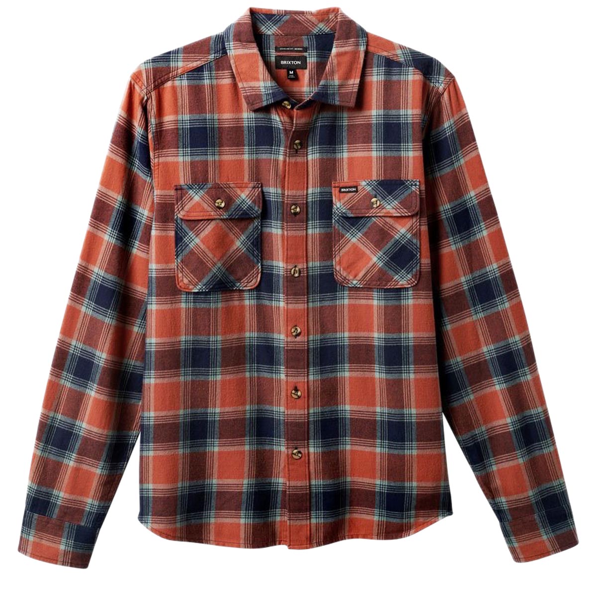 Brixton Bowery Lw Ultra Flannel Shirt - Terracotta/Chinois Green image 2