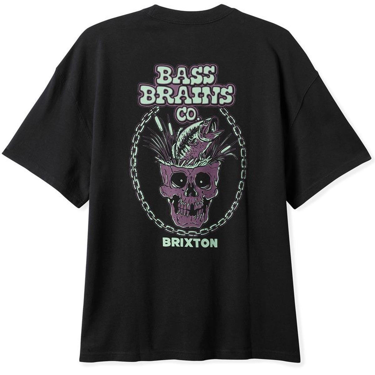 Brixton Bass Brains Skull T-Shirt - Black image 1