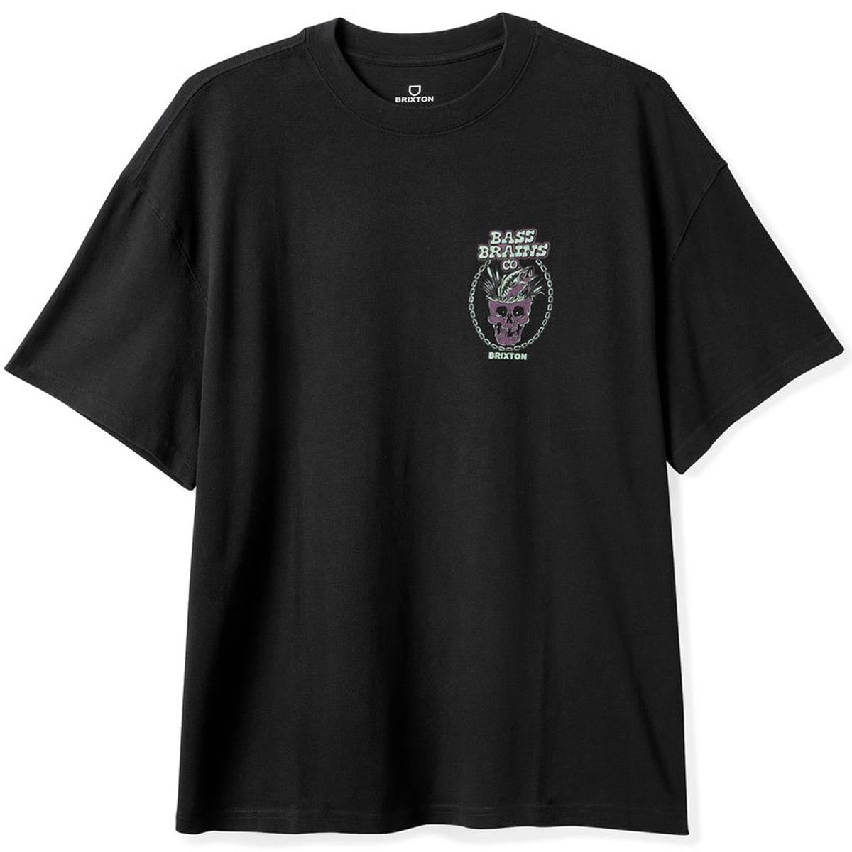 Brixton Bass Brains Skull T-Shirt - Black image 2