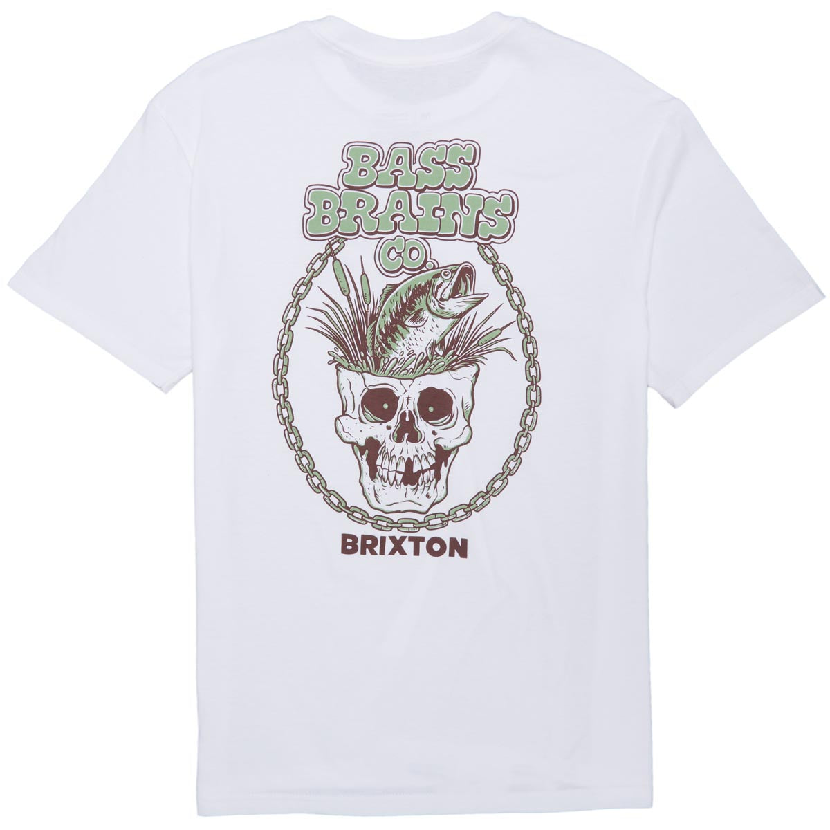 Brixton Bass Brains Skull T-Shirt - White image 1