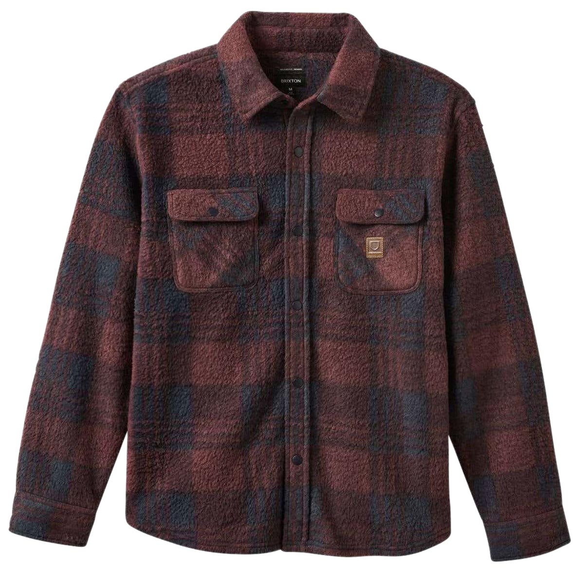 Brixton Bowery Long Sleeve Arctic Stretch Fleece Shirt - Cordovan Red/ – CCS