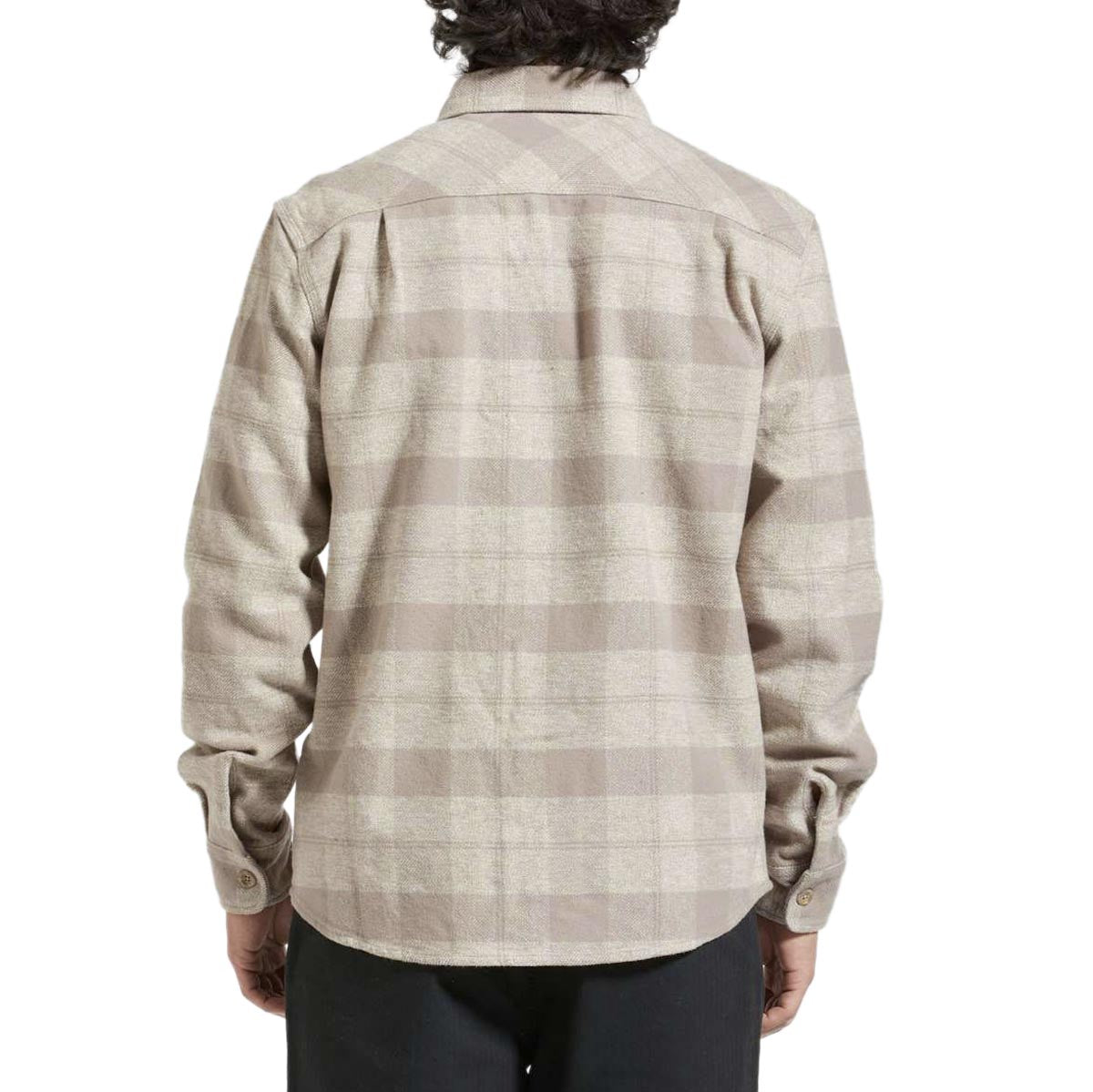 Brixton Bowery Heavyweight Long Sleeve Flannel Shirt - Off White/Cinder Grey image 2