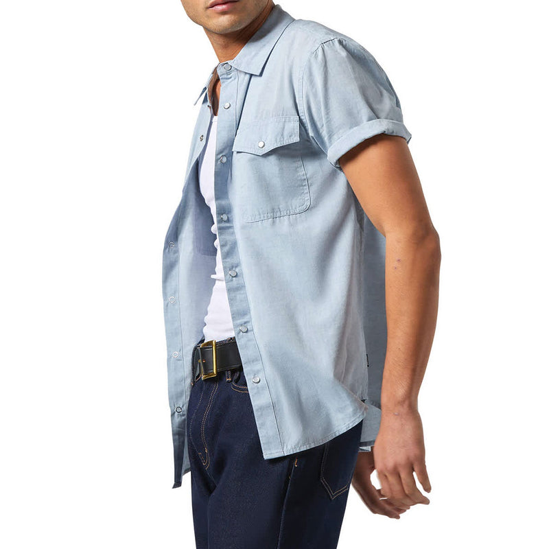 Brixton Wayne Shirt - Medium Blue