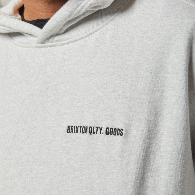 Brixton Embroidered Heavyweight Hoodie - Heather Grey Ash