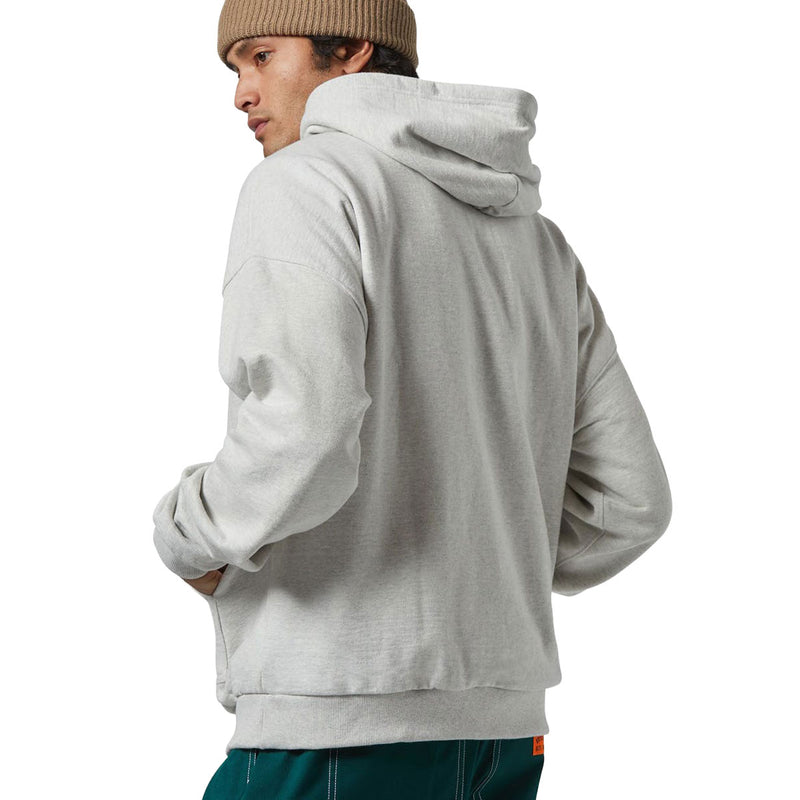 Brixton Embroidered Heavyweight Hoodie - Heather Grey Ash