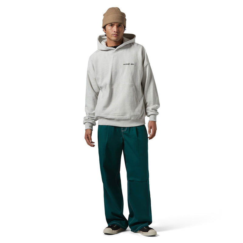Brixton Embroidered Heavyweight Hoodie - Heather Grey Ash