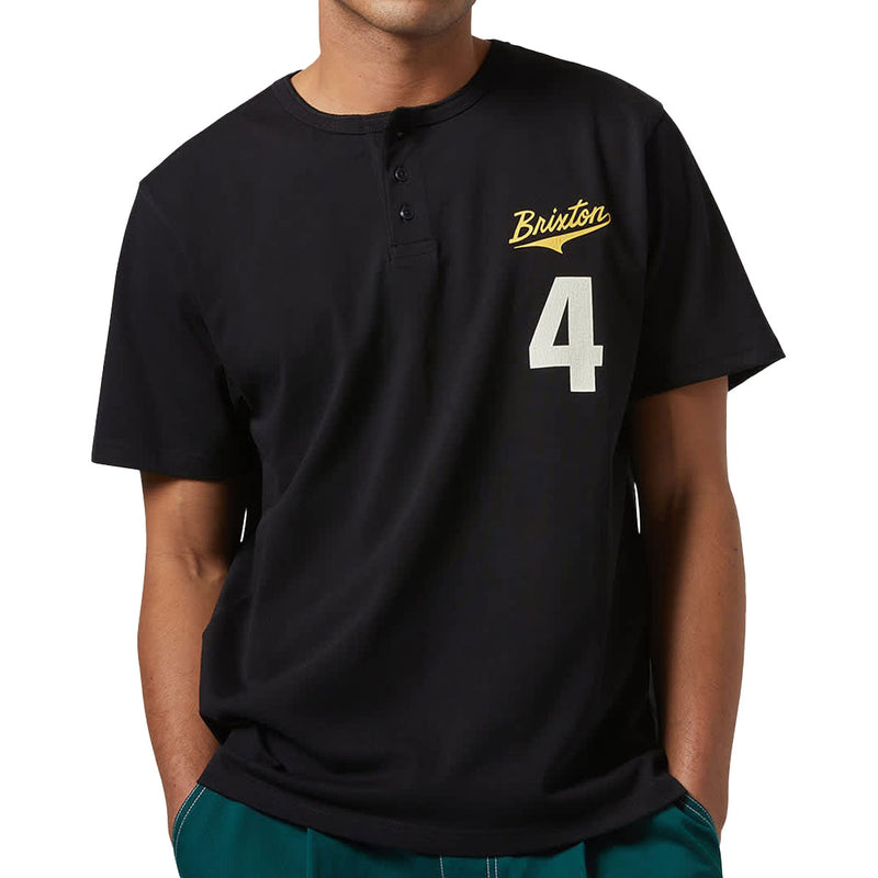 Brixton The League Baseball T-Shirt - Black/Black