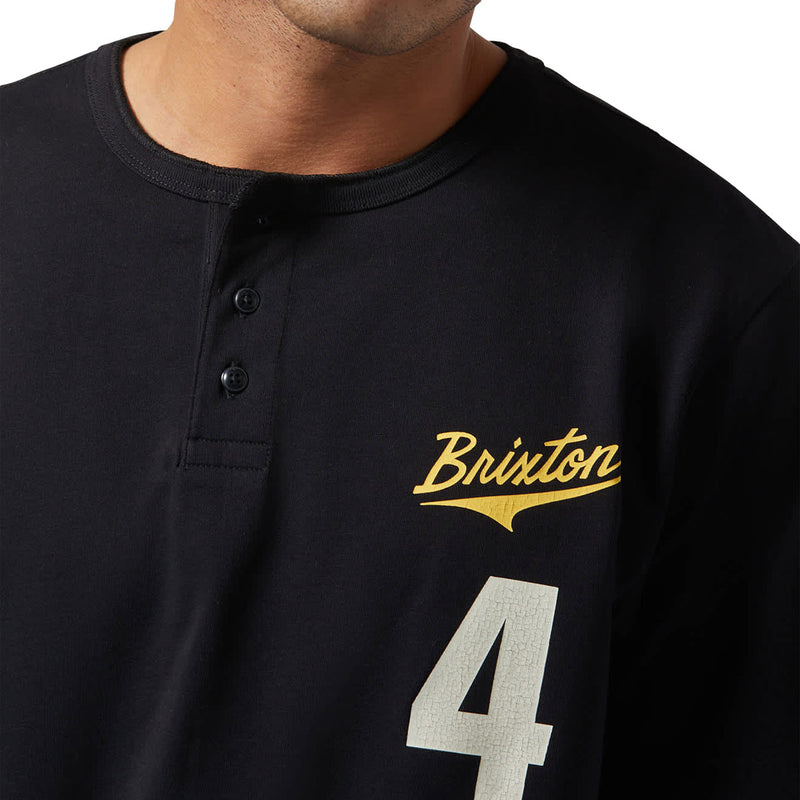 Brixton The League Baseball T-Shirt - Black/Black