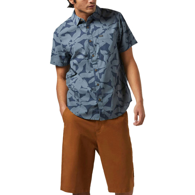Brixton Charter Print Shirt - Washed Navy/Azure Blue Floral