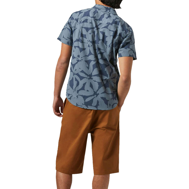 Brixton Charter Print Shirt - Washed Navy/Azure Blue Floral