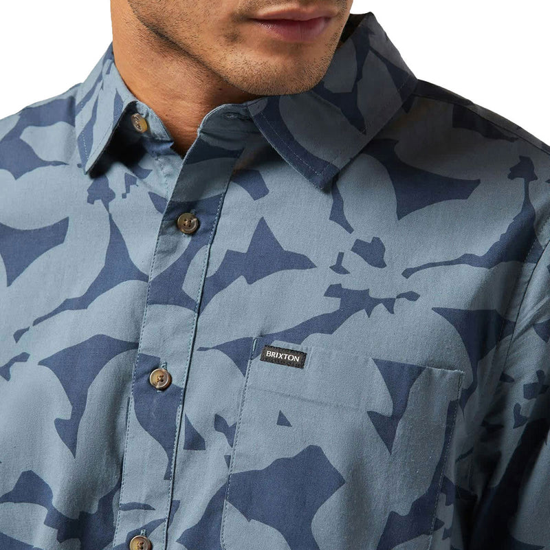 Brixton Charter Print Shirt - Washed Navy/Azure Blue Floral