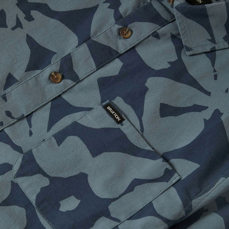 Brixton Charter Print Shirt - Washed Navy/Azure Blue Floral