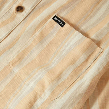 Brixton Cru Slub Shirt - Hazelnut/Painterly Stripe