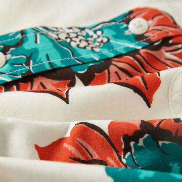 Brixton Cru Print Shirt - Off White/Aquatic Green Floral