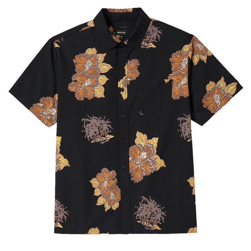 Brixton Cru Print Shirt - Washed Black/Charcoal Floral