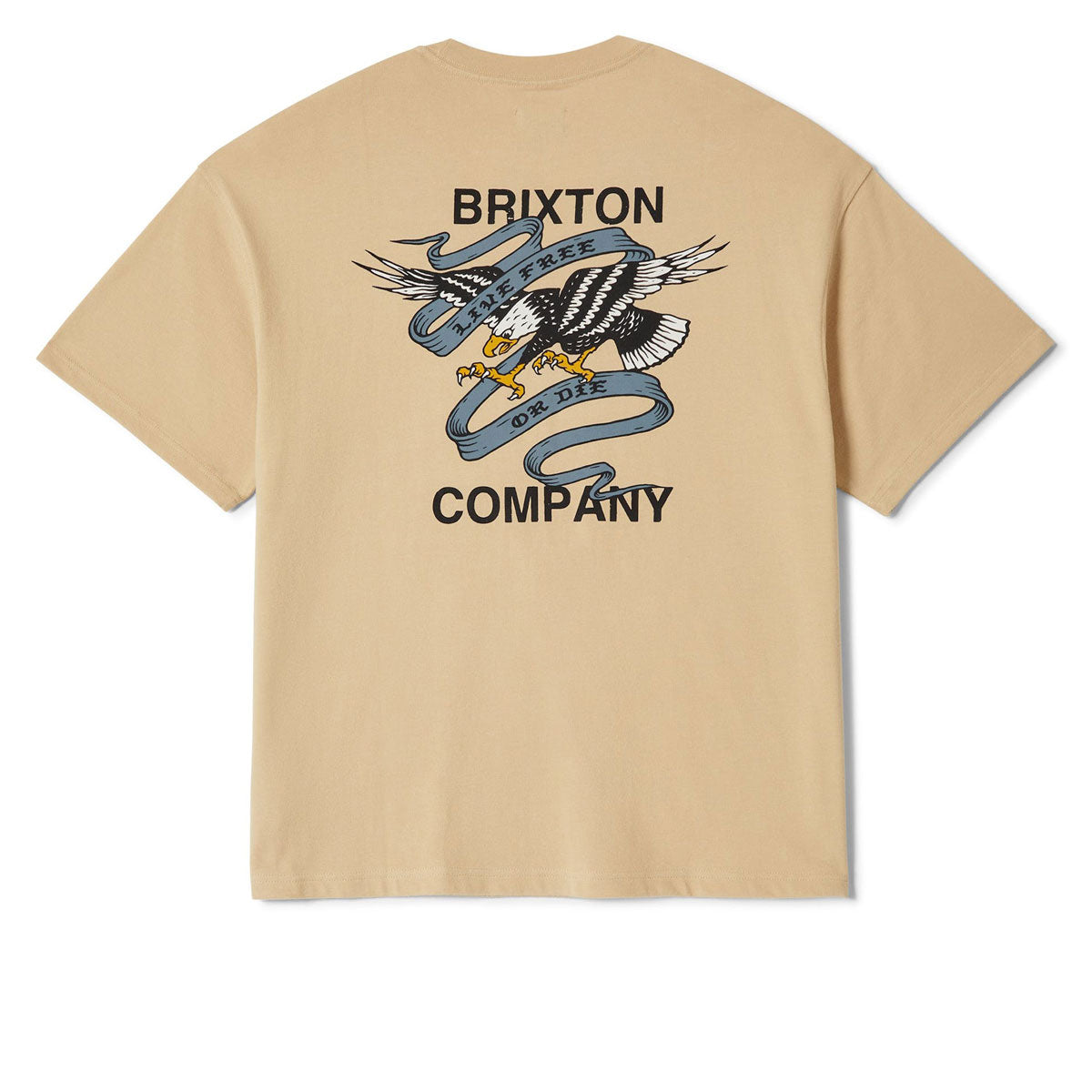 Brixton Live Free Heavyweight Relaxed T-Shirt - Cream Classic Wash image 1