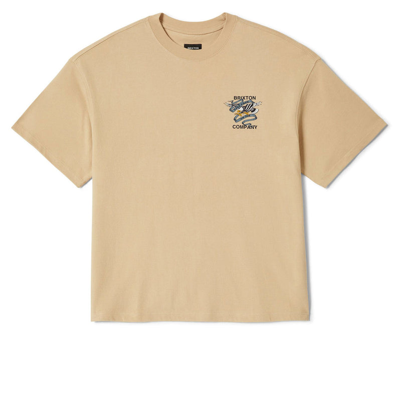 Brixton Live Free Heavyweight Relaxed T-Shirt - Cream Classic Wash