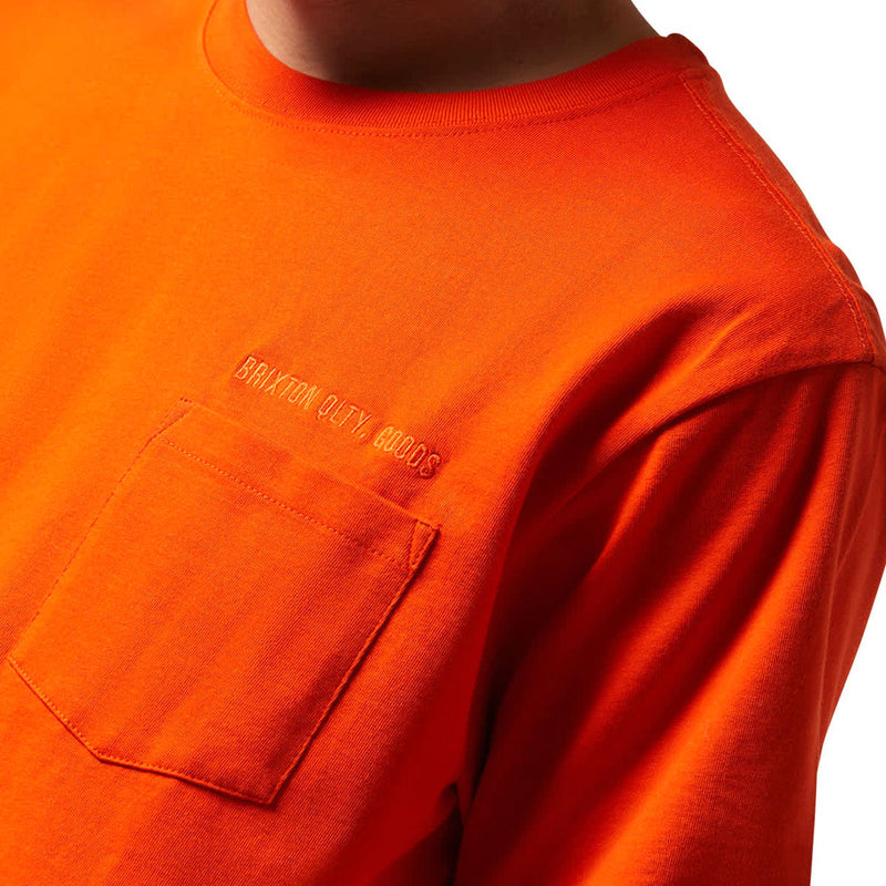 Brixton Emb Heavyweight Pocket T-Shirt - Trail Orange
