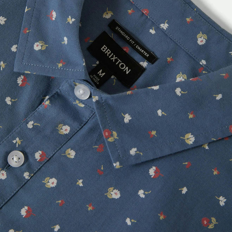 Brixton Charter Print Shirt - Bering Sea/Micro Floral