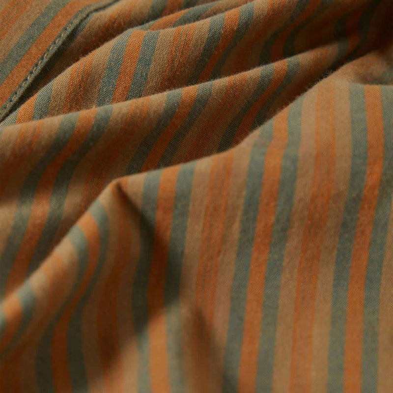 Brixton Charter Stripe Shirt - Rustic Caramel/Night Sage