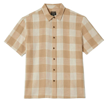 Brixton Cru Linen Blend Shirt - Off White/Sand