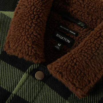 Brixton Durham Lined Jacket - Black/Wild Green Flannel