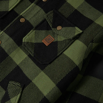 Brixton Durham Lined Jacket - Black/Wild Green Flannel