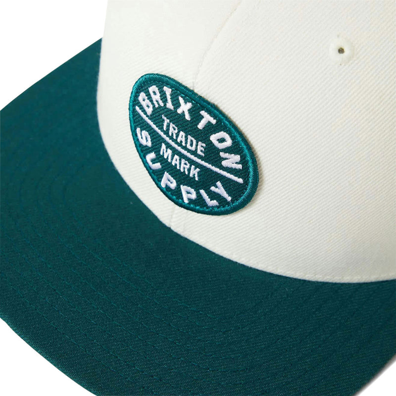 Brixton Oath III Snapback Hat - Off White/Night Sage