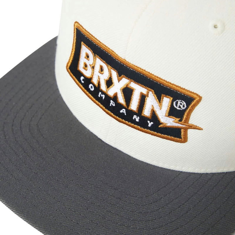 Brixton Lightning Mp Snapback Hat - Off White/Charcoal