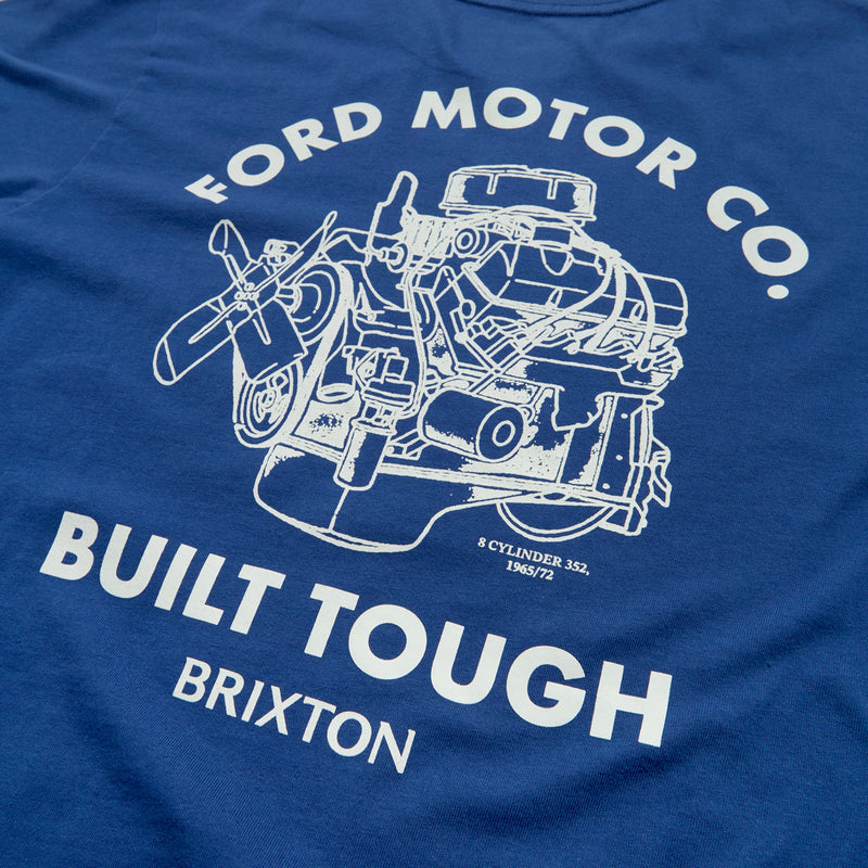 Brixton x Ford Built Tough T-Shirt - Ford Blue