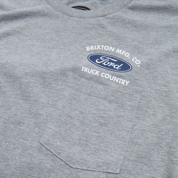 Brixton x Ford Truck Country Pocket T-Shirt - Heather Grey