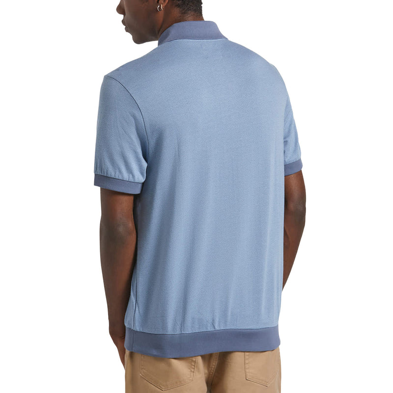 Brixton Weekend Herringbone Polo Shirt - Borrow Blue/Berring Sea