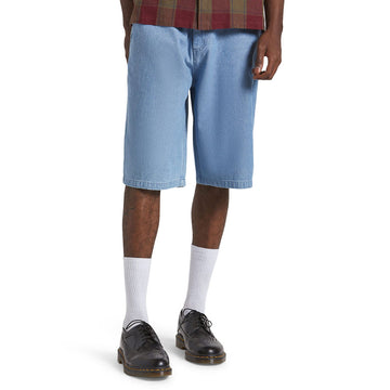 Brixton Choice Chino Baggy Shorts - Light Wash Denim Herringbone