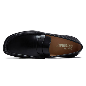 Clarks Yukoner Penny Shoes - Black Leather