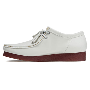 Clarks Wallabee Shoes - White Leather
