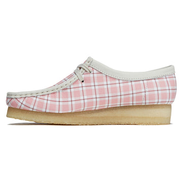 Clarks Womens Wallabee Shoes - Pink Check