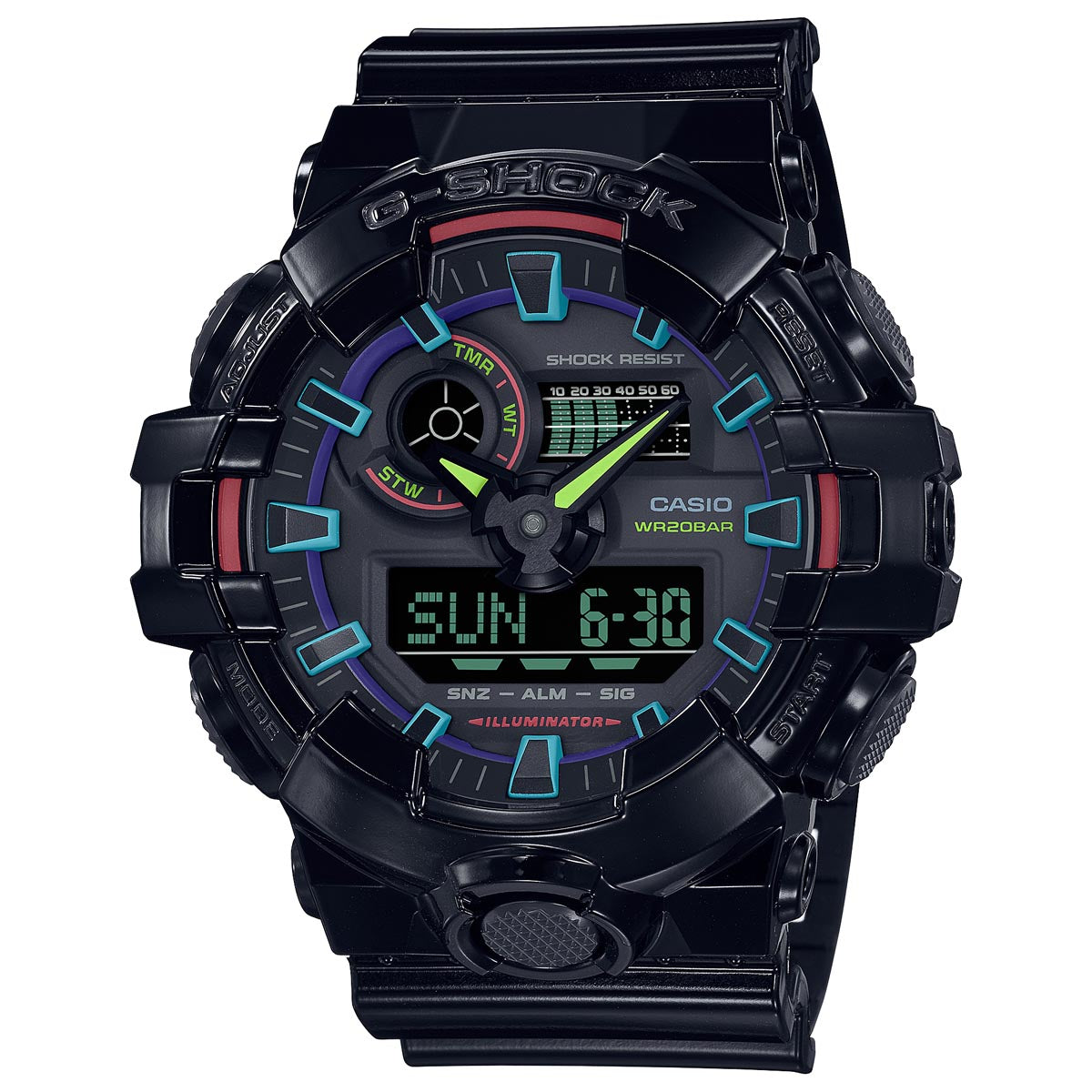 G-Shock GA700RGB-1A Watch - Resin Black image 1