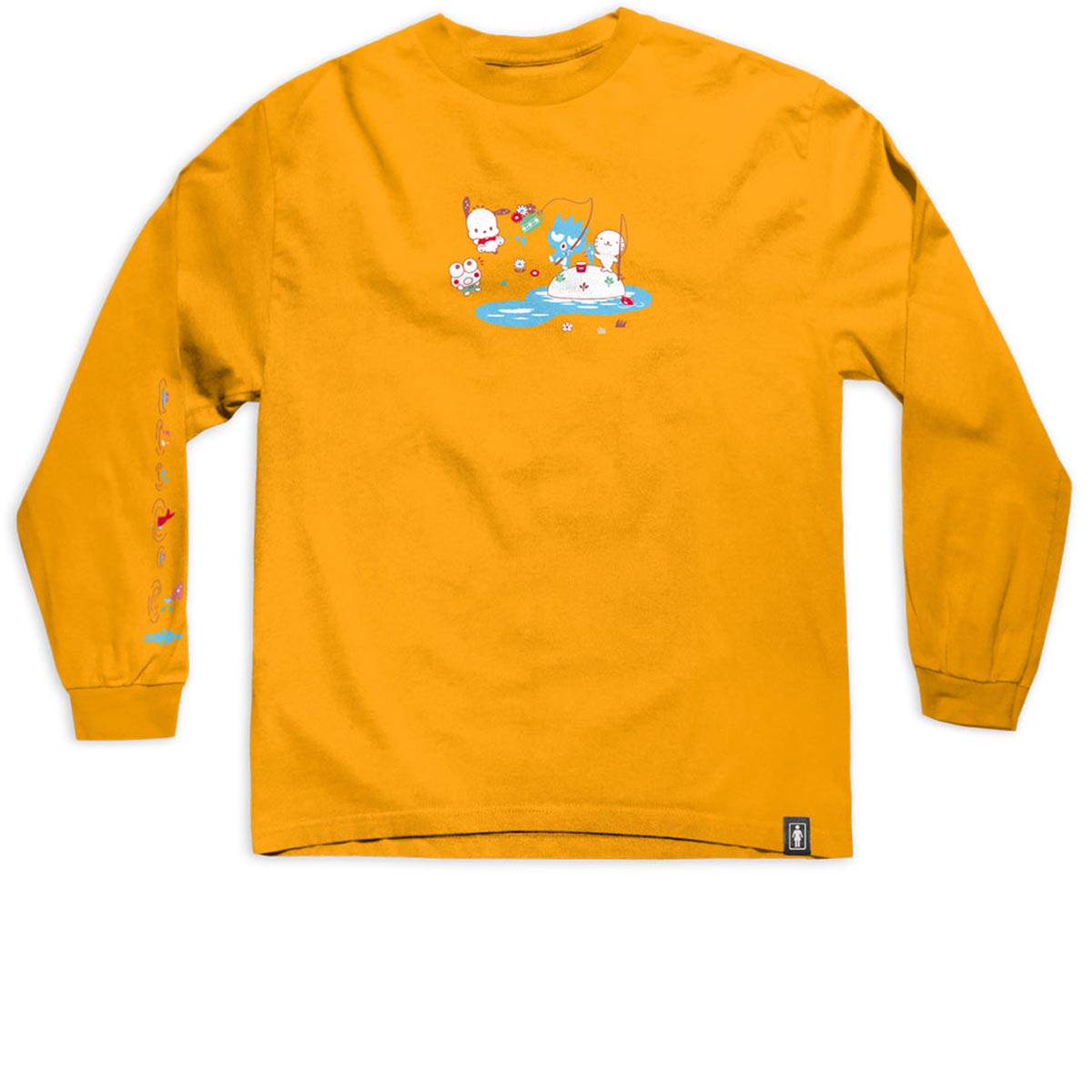 Girl x Hello Kitty Fishing Long Sleeve T-Shirt - Gold image 1