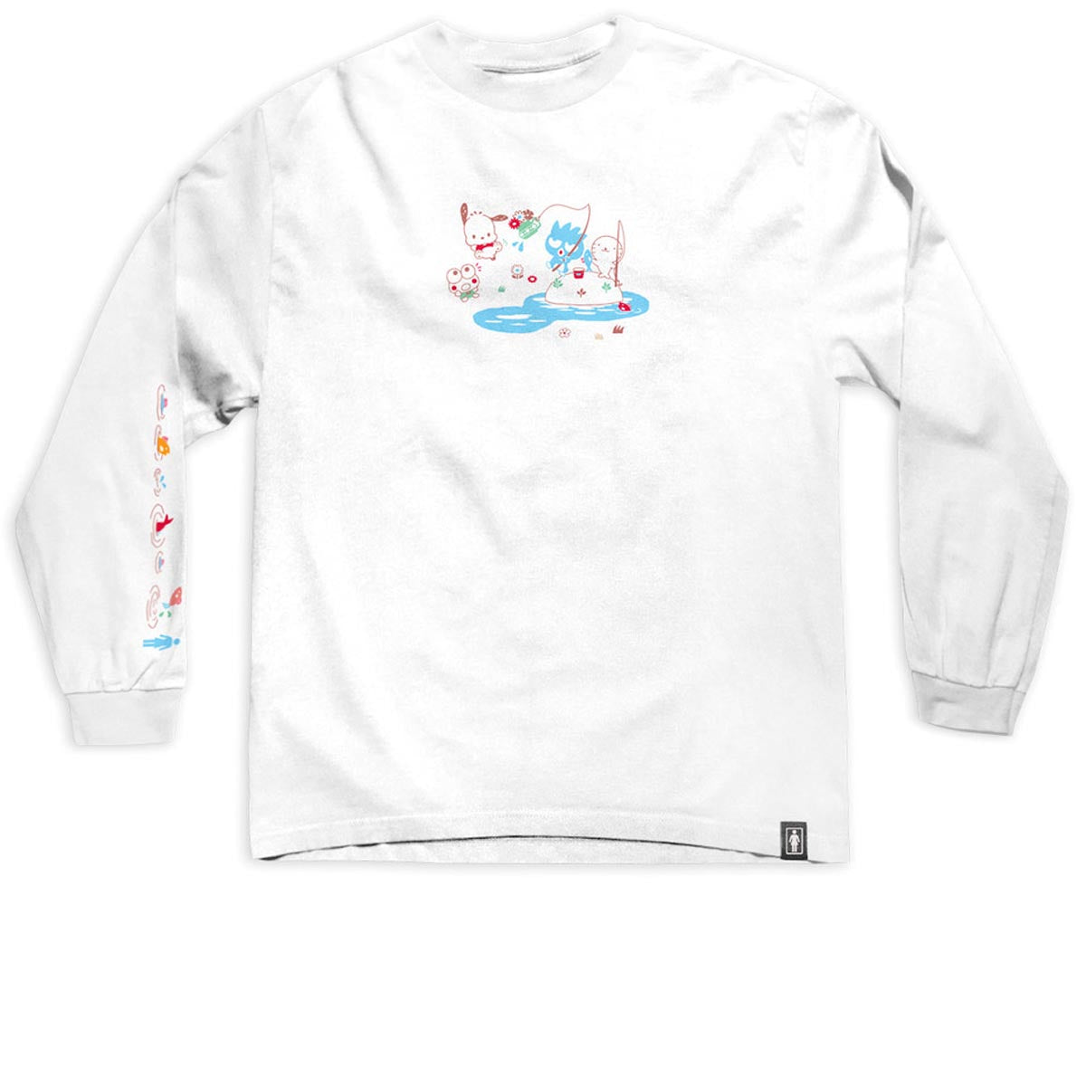 Girl x Hello Kitty Fishing Long Sleeve T-Shirt - White image 1