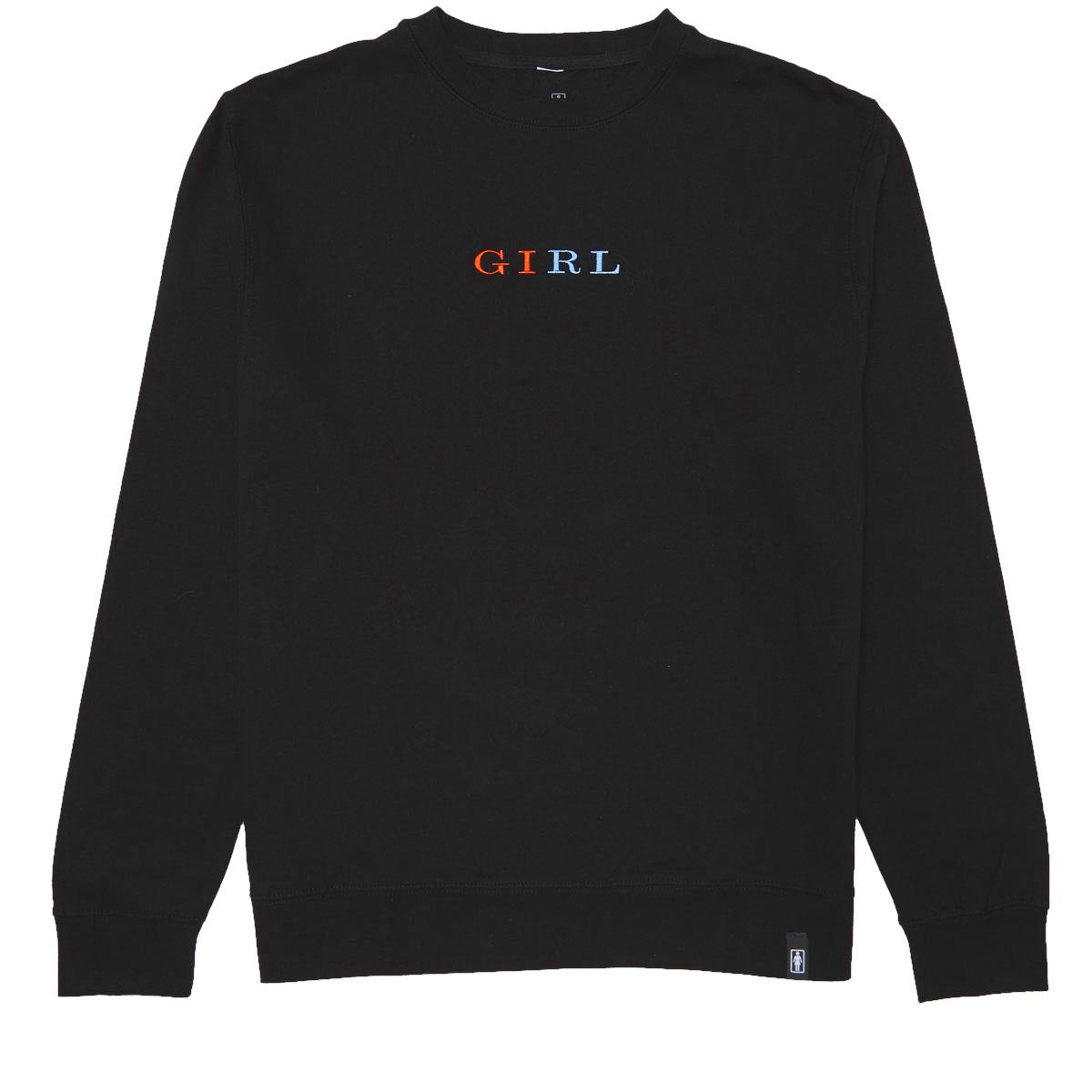 Girl Serif Crew Neck Fleece Sweatshirt - Black image 1