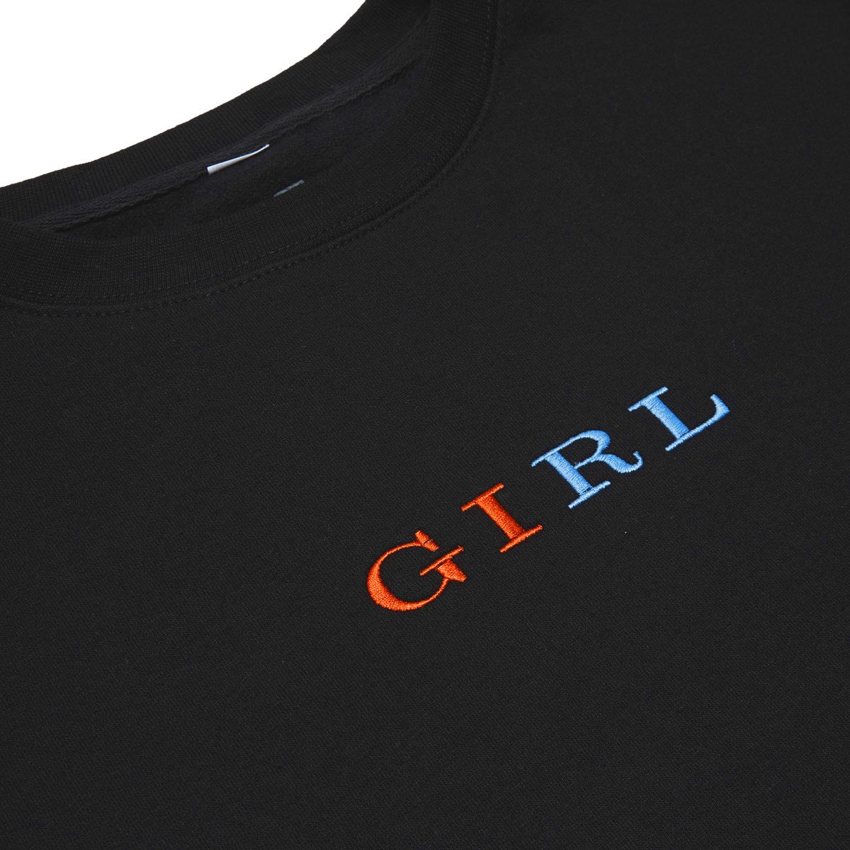 Girl Serif Crew Neck Fleece Sweatshirt - Black image 2