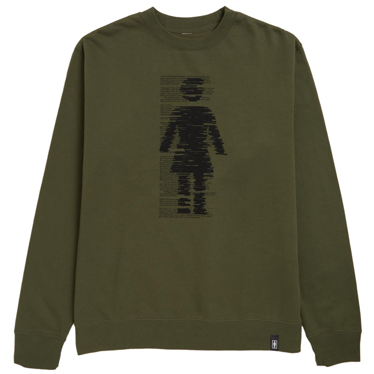Girl Redacted Crewneck Fleece Sweatshirt - Army image 1