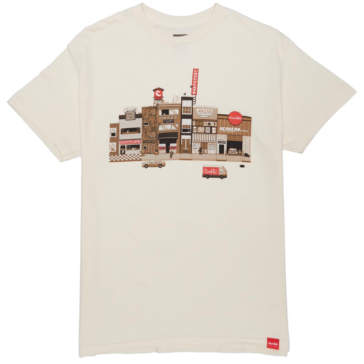 Chocolate Pixel City T-Shirt - Cream image 1