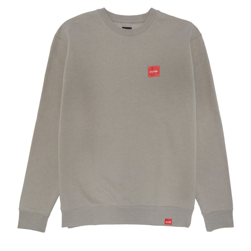 Chocolate Square Label Crew Sweatshirt - Cement Grey