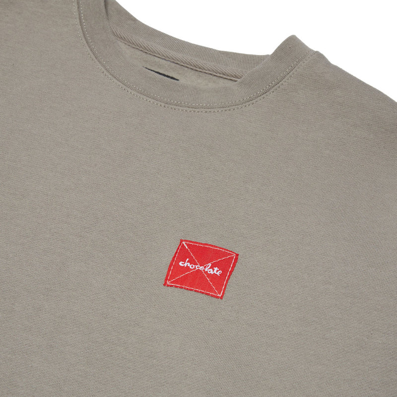 Chocolate Square Label Crew Sweatshirt - Cement Grey