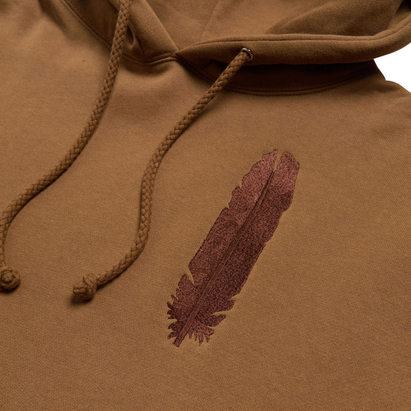 Girl Feather Heavy Hoodie - Saddle