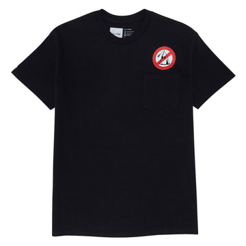 Chocolate White Lines Pocket T-Shirt - Black