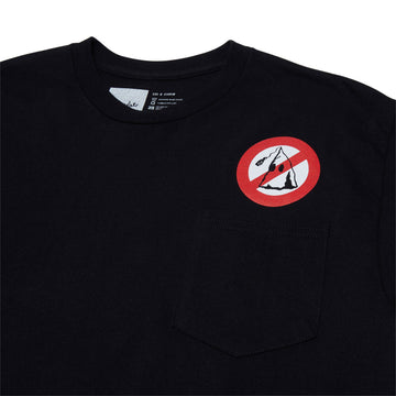 Chocolate White Lines Pocket T-Shirt - Black