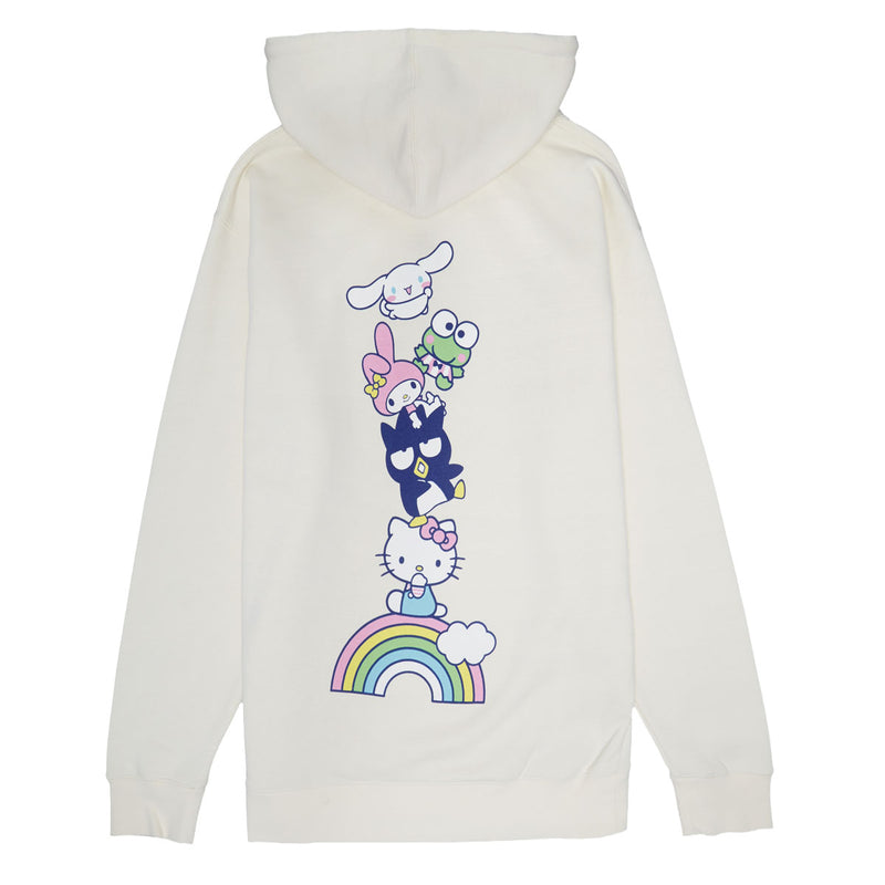 Girl x Hello Kitty Rainbow Stacked Hoodie - Cream
